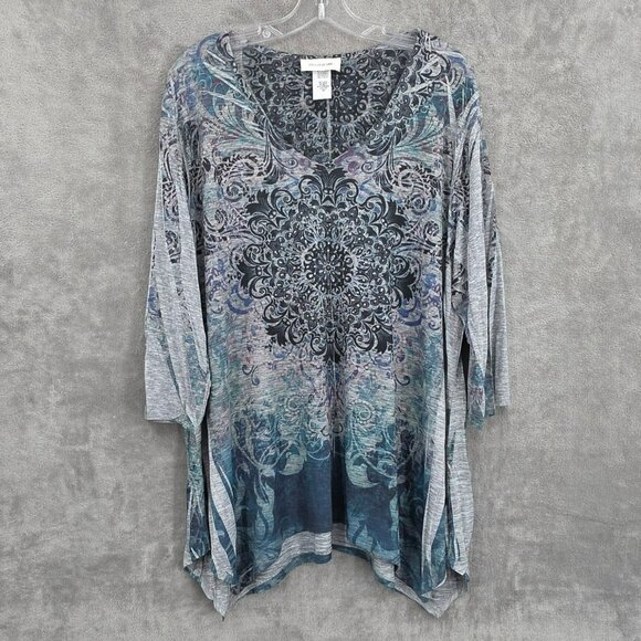 Exclusive One Sublimation Y2K Top 2X Grey Black Green Purple Bling Retro Witchy - Picture 1 of 12